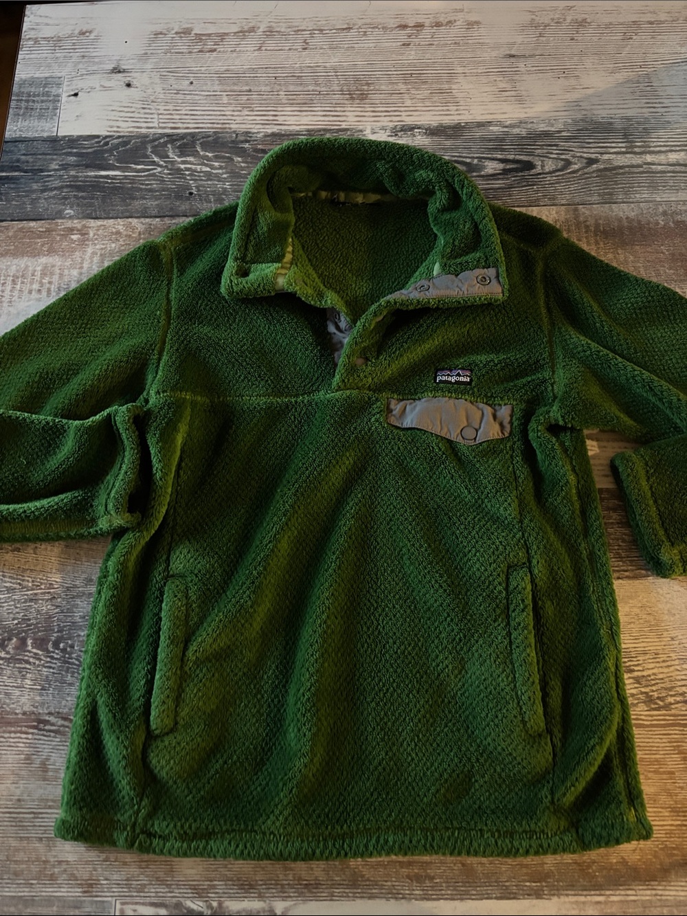 Patagonia Kids Green Pile Fleece Pullover Jacket
